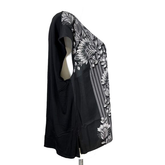 Vince Camuto Womens Blouse Top Shirt Floral Print Lightweight Capped Sleeve 3X - Picture 4 of 10